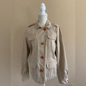 Women's Tan Jacket with Button Details
